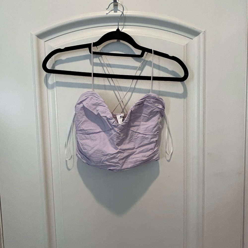 Lavender Strappy Crop Top